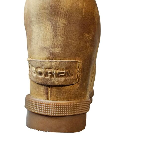 SOREL Wedge Lace-Up Boots – Leather & Wool Blend Tan/Gray  Size 8.5 - Picture 8 of 13